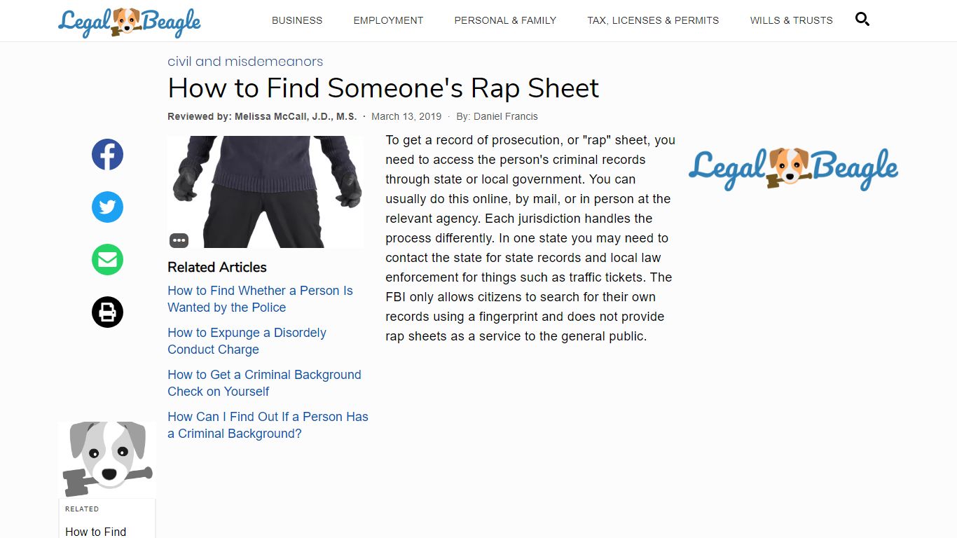 How to Find Someone's Rap Sheet | Legal Beagle